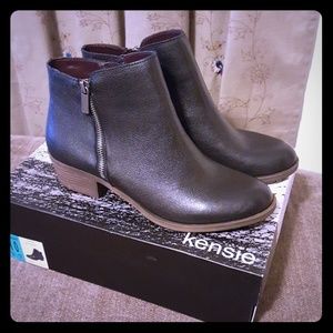 Kensie ☆ NWT Black Leather Ankle Boots,10M